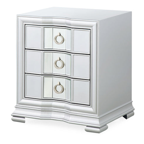 Antara 3 Drawer Bedside - Silver