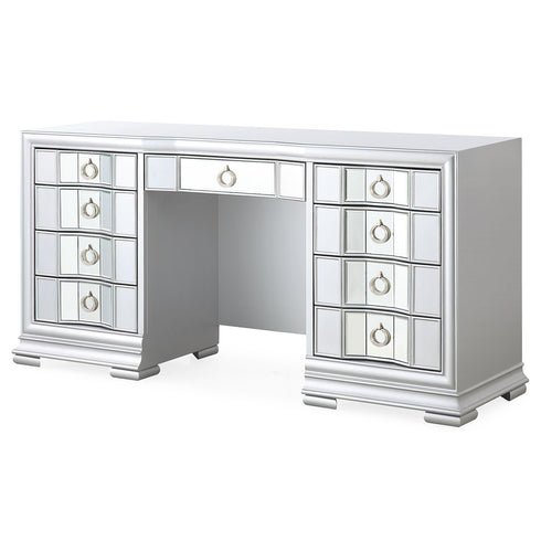 Antara 9 Drawer Dressing Table - Silver