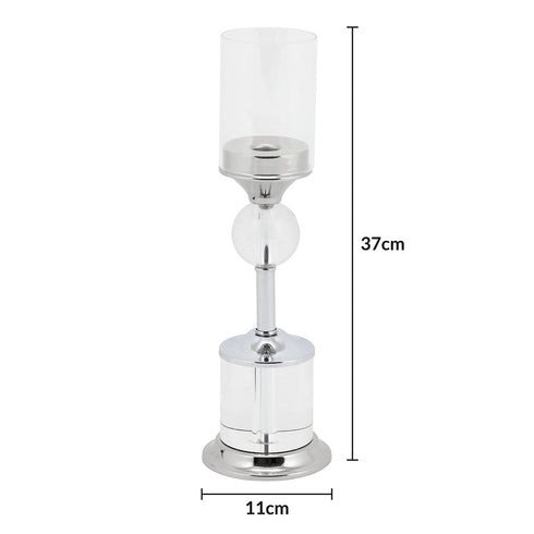 Crystal Ball Candle Holder - Silver