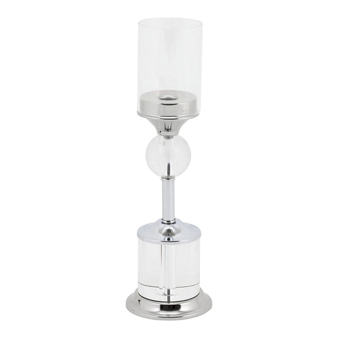 Crystal Ball Candle Holder - Silver