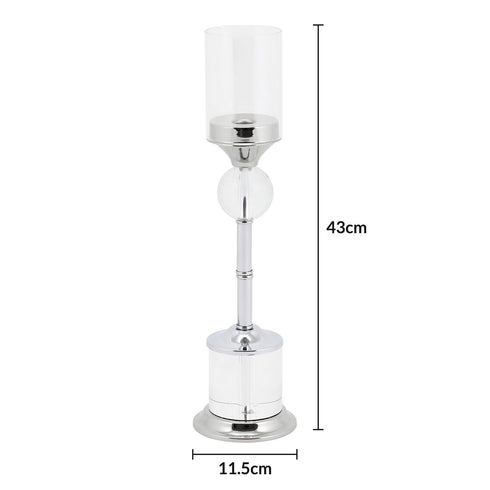Crystal Ball Candle Holder - Silver