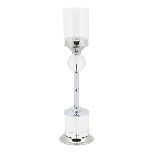 Crystal Ball Candle Holder - Silver