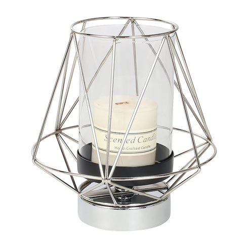 Diamond Style Candle Holder - Silver