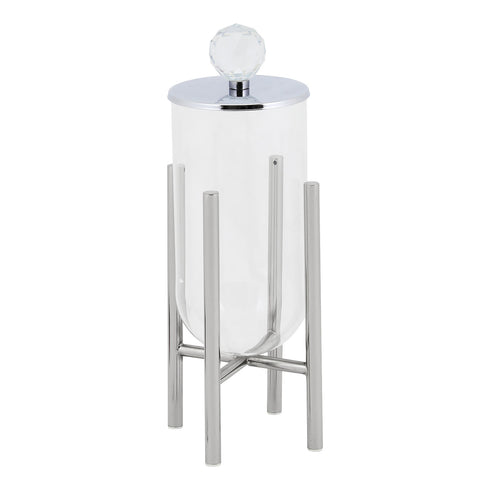 Silver Crystal Top Jar