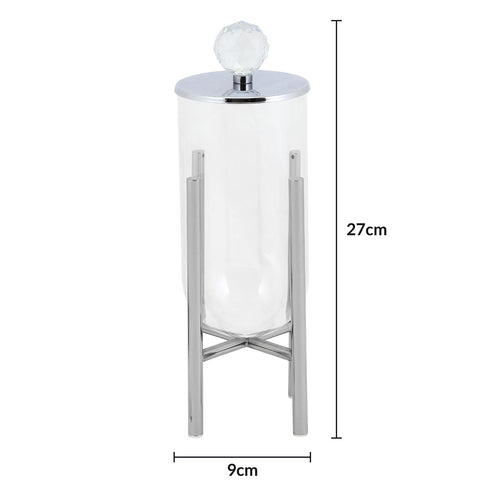 Silver Crystal Top Jar