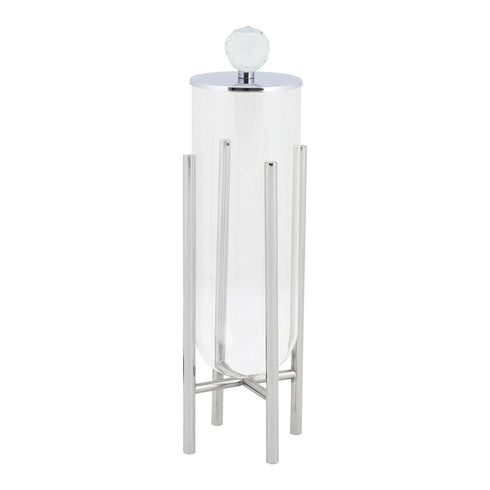 Silver Crystal Top Jar