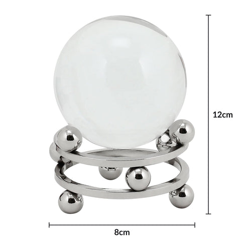 Silver Galaxy Crystal Ball Stand