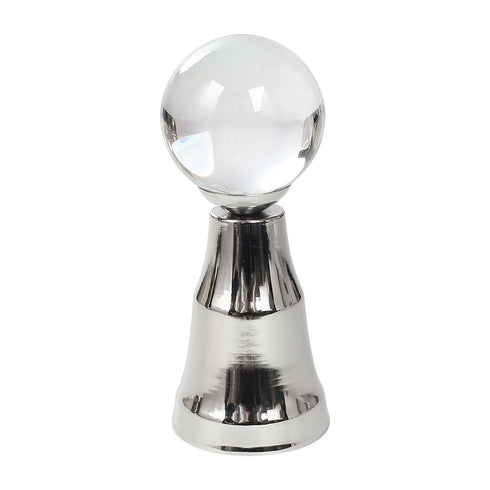 Silver Pillar Crystal Ball Stand