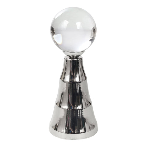 Silver Pillar Crystal Ball Stand