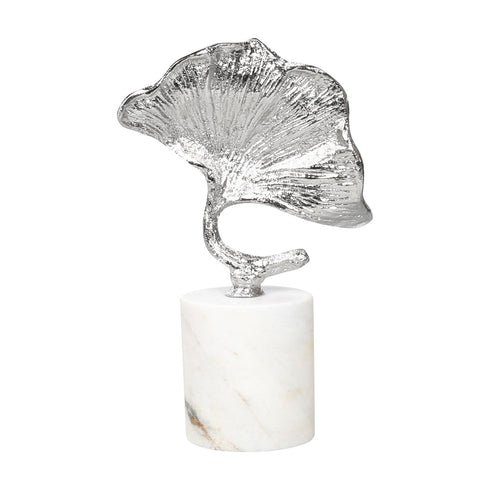 Silver Ginko Leaf Marble Stand