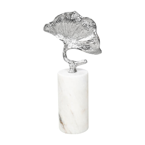 Silver Ginko Leaf Marble Stand