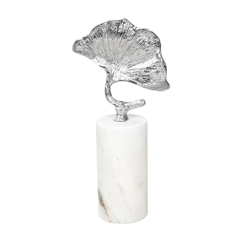 Silver Ginko Leaf Marble Stand