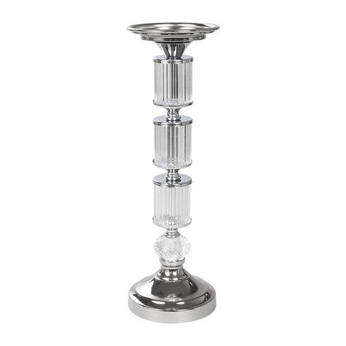 Crystal Stand Candle Holder - Silver