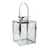 Chrome & Tan Leather Strap Lantern