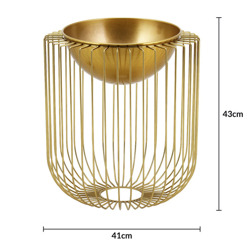 Gold Round Caged Vase