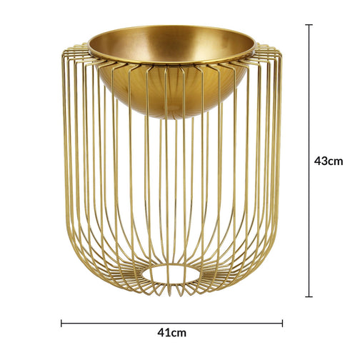 Gold Round Caged Vase