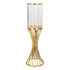 Glass Caged Candle Holder - Gold