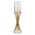 Glass Caged Candle Holder - Gold