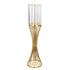 Glass Caged Candle Holder - Gold