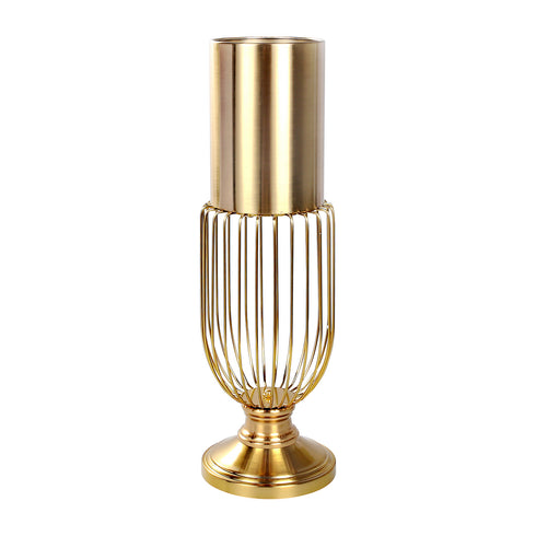 Cage Bottom Gold Vase