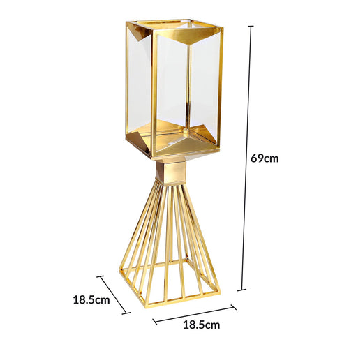 Square Candle Holder - Gold