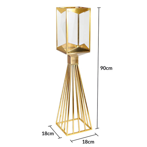 Square Candle Holder - Gold