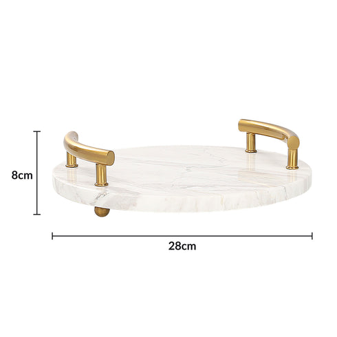 Gold Marble Round Tray