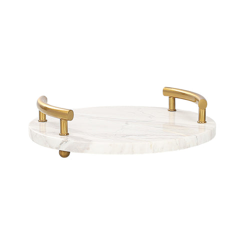 Gold Marble Round Tray