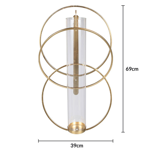 3 Ring Wall Candle Holder - Gold