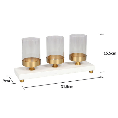 Marble Candle Holder - Gold