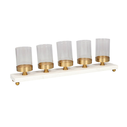 Marble Candle Holder - Gold