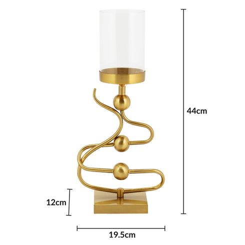 3 Ball Candle Holder - Gold