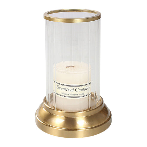 Chrome Base Candle Holder - Gold