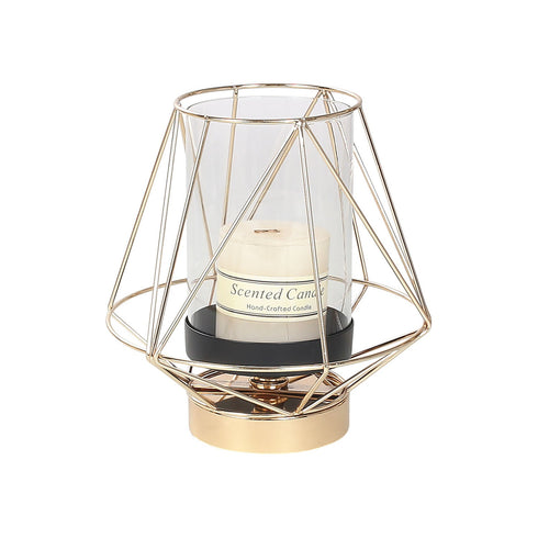 Diamond Style Candle Holder - Gold
