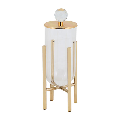 Gold Crystal Top Jar