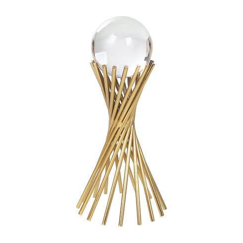 Gold Spiral Crystal Ball Stand