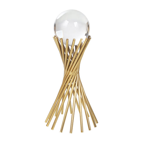 Gold Spiral Crystal Ball Stand