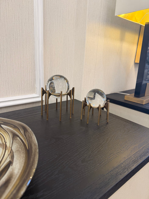 Crystal Ball Brass Decoration Set