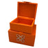 Orange Leather Box Set Geo Gold
