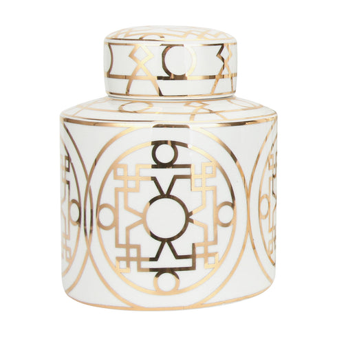 Rome Gold & White Jar