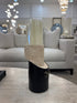 Travertine & Leather Candle Holder