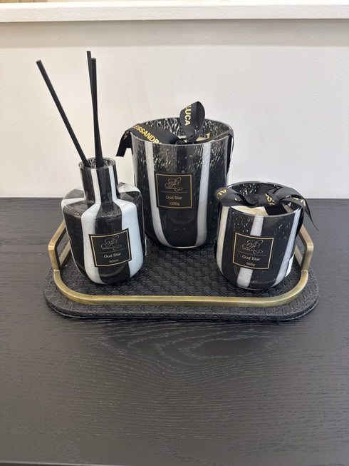 Black Leather Serving Tray