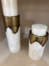 Laura Marble & Brass Vase Set