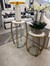 Scarlett Gold & White Marble Side Table