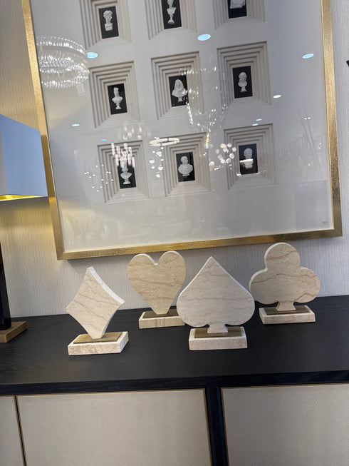 Travertine Suit Sculptures Set of 4