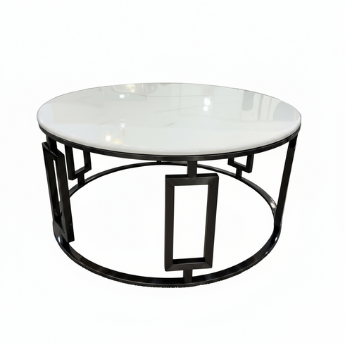 Pre Order Ovada Coffee Table - Gunmetal Black & White Marble