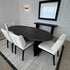 Denny Oval 6 Seater Dining Table - Oak Black