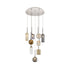 Issia Polished Chrome 9 Light Round Pendant With Mixed Glass Shades
