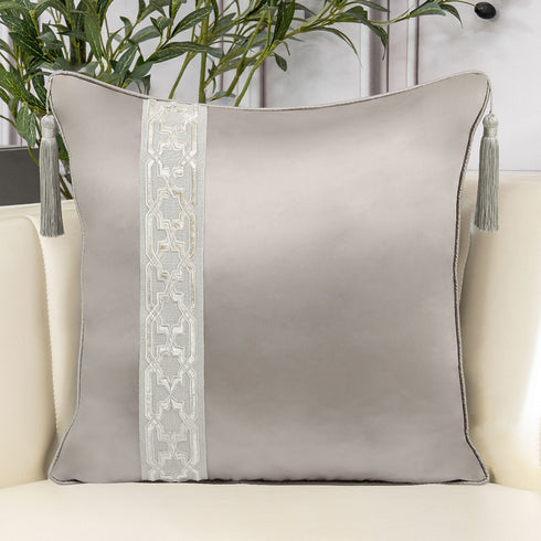 Tara Grey Silk Cushion