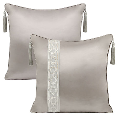Tara Grey Silk Cushion